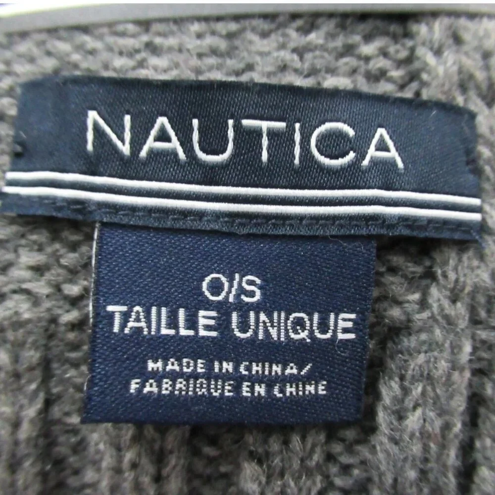Nautica Men's Nylon Wool Blend Anchor Scarf, Granite Heather Gray, One Size